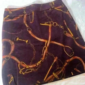 Talbots printed corduroy skirt